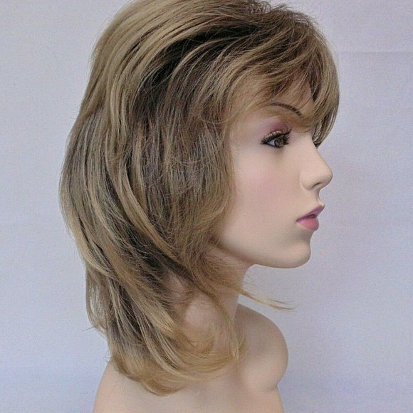 16" Layered Thick Brown/Blonde Heat Resistant Shag - Picture 9 of 11